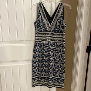 Nicole Miller Holiday/Cocktail sheath dress with sequin accent, blue, size 4